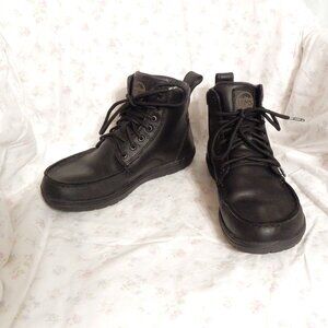 Lems Boulder Boot Waterproof Black Leather Womens (8) 9 Mens 7.5 barefoot wide